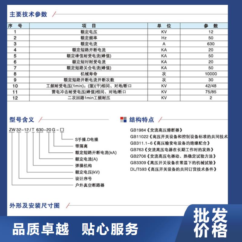 【羿振电气】真空断路器ZW32-12FG/630