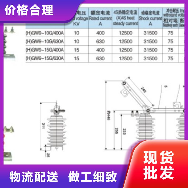 高压隔离开关：HGW9-10G/400A  种类齐全._羿振电气有限公司