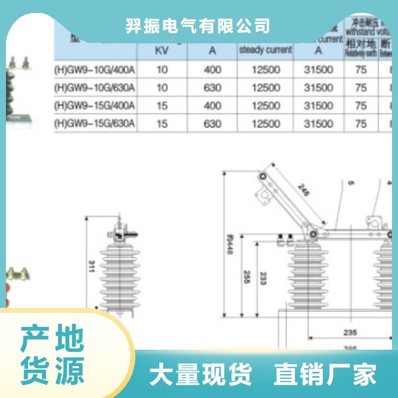 品牌【羿振电气】10KV单级隔离开关HGW9-10G(W)/630A隔离刀闸生产厂家
