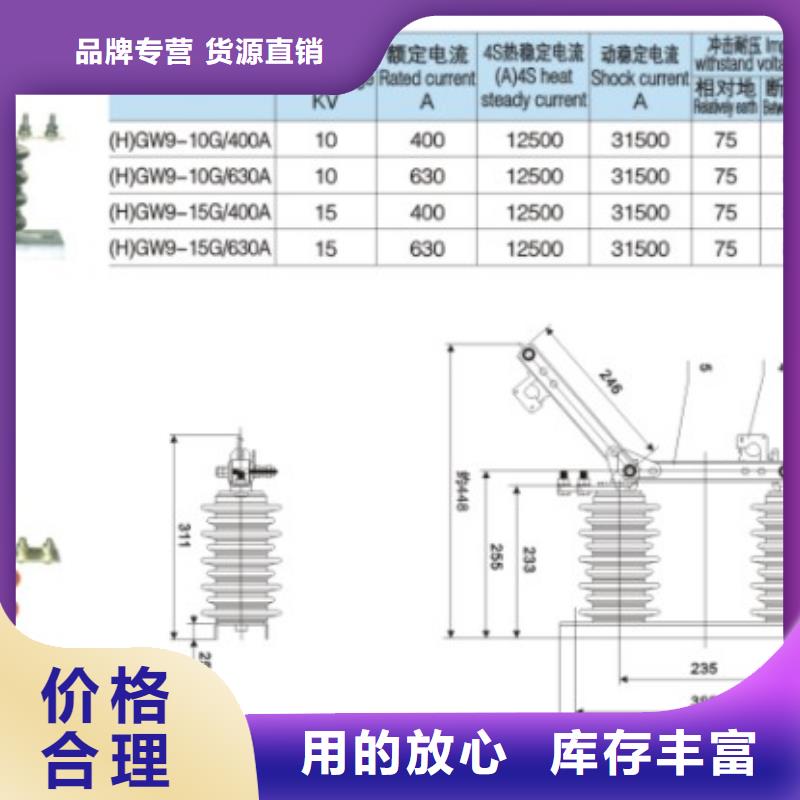 品牌【羿振电气】10KV单级隔离开关GW9-10KV/400隔离刀闸生产厂家