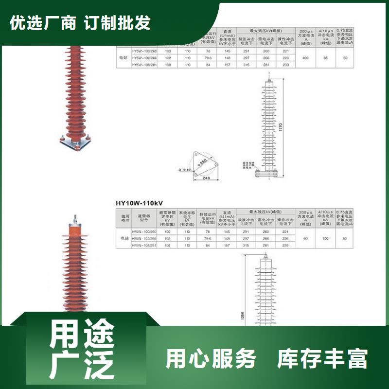 品牌：【羿振电力】金属氧化物避雷器Y10W-100/260