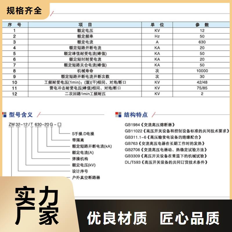 品牌【羿振电力】断路器ZW32-12G/630-20