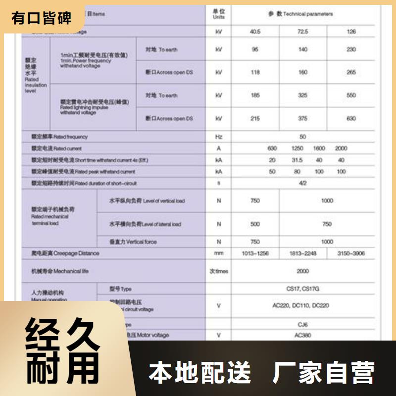 HGW1-10/1250A户外高压隔离开关