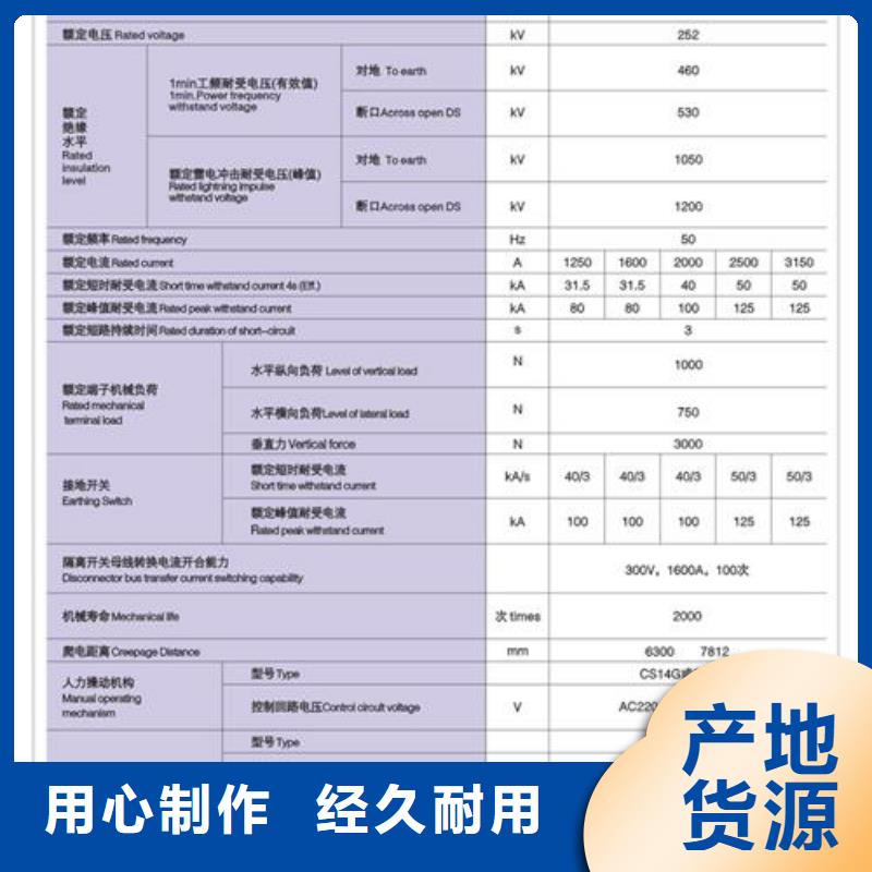 GW9-12/1250A高压隔离开关